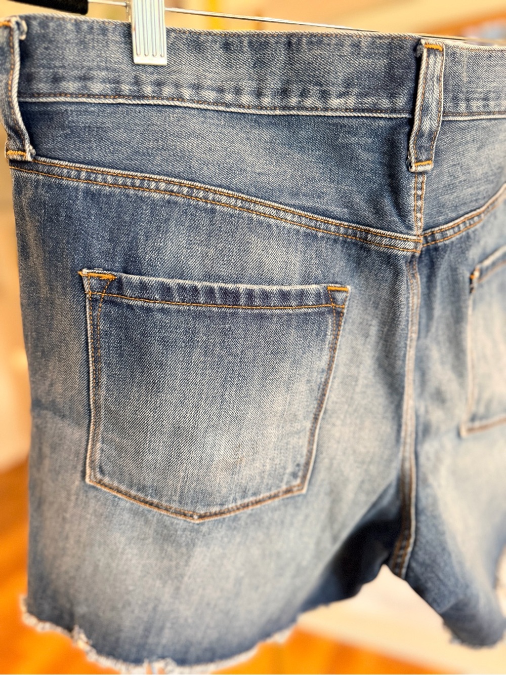 J. Crew Women's Medium Blue Distressed Denim Shorts - Picture 7 of 10